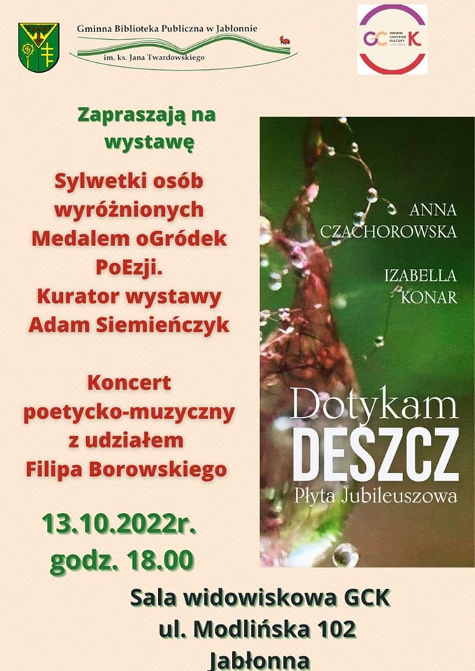 W czwartek, 13 października o godz. 18.00 Gminna Biblioteka Publiczna w Jabłonnie oraz Gminne Centrum Kultury w Jabłonnie zapraszają na wystawę 