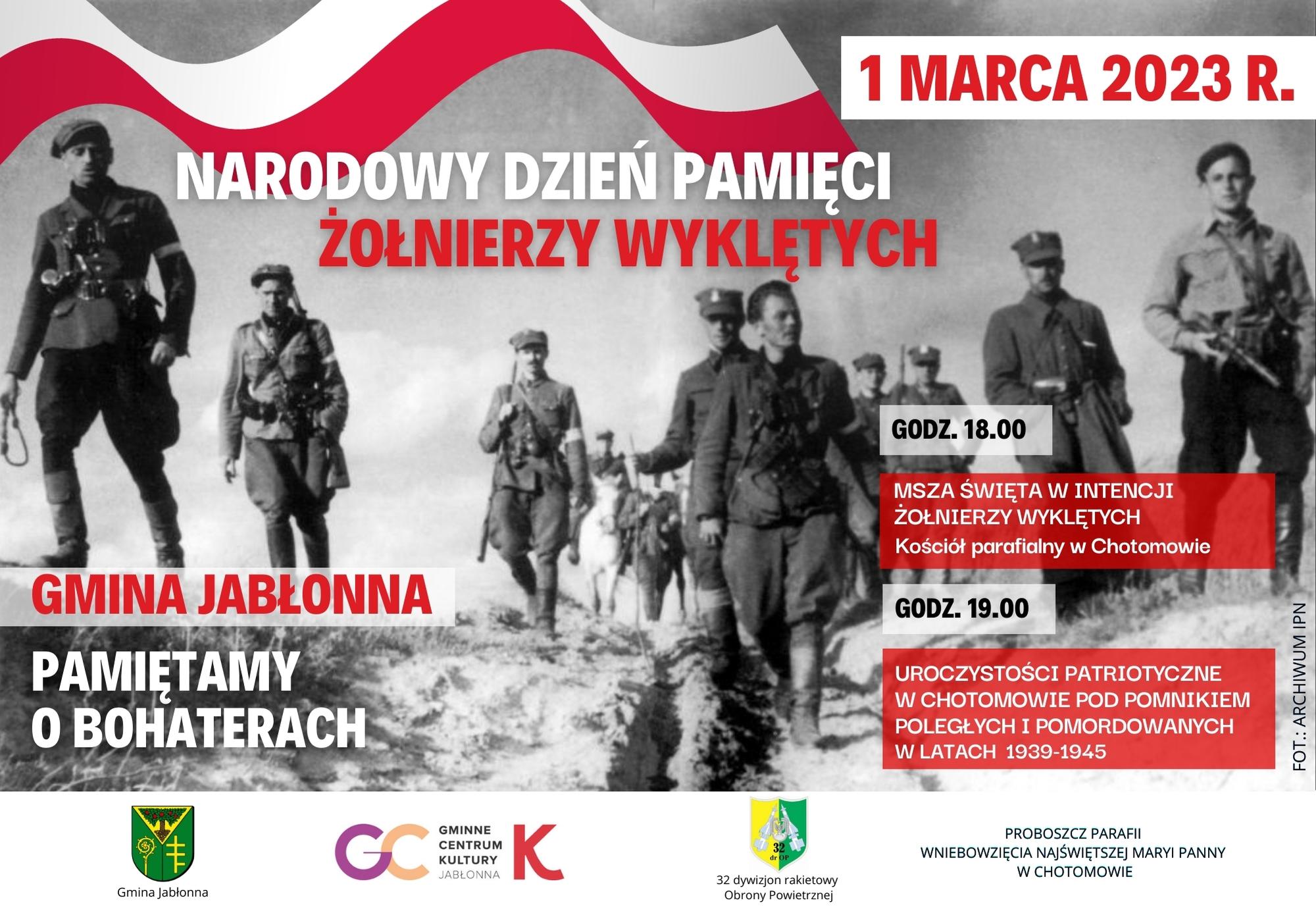 Plakat informujący o obchodach Narodowego Dnia Pamięci Żołnierzy Wyklętych