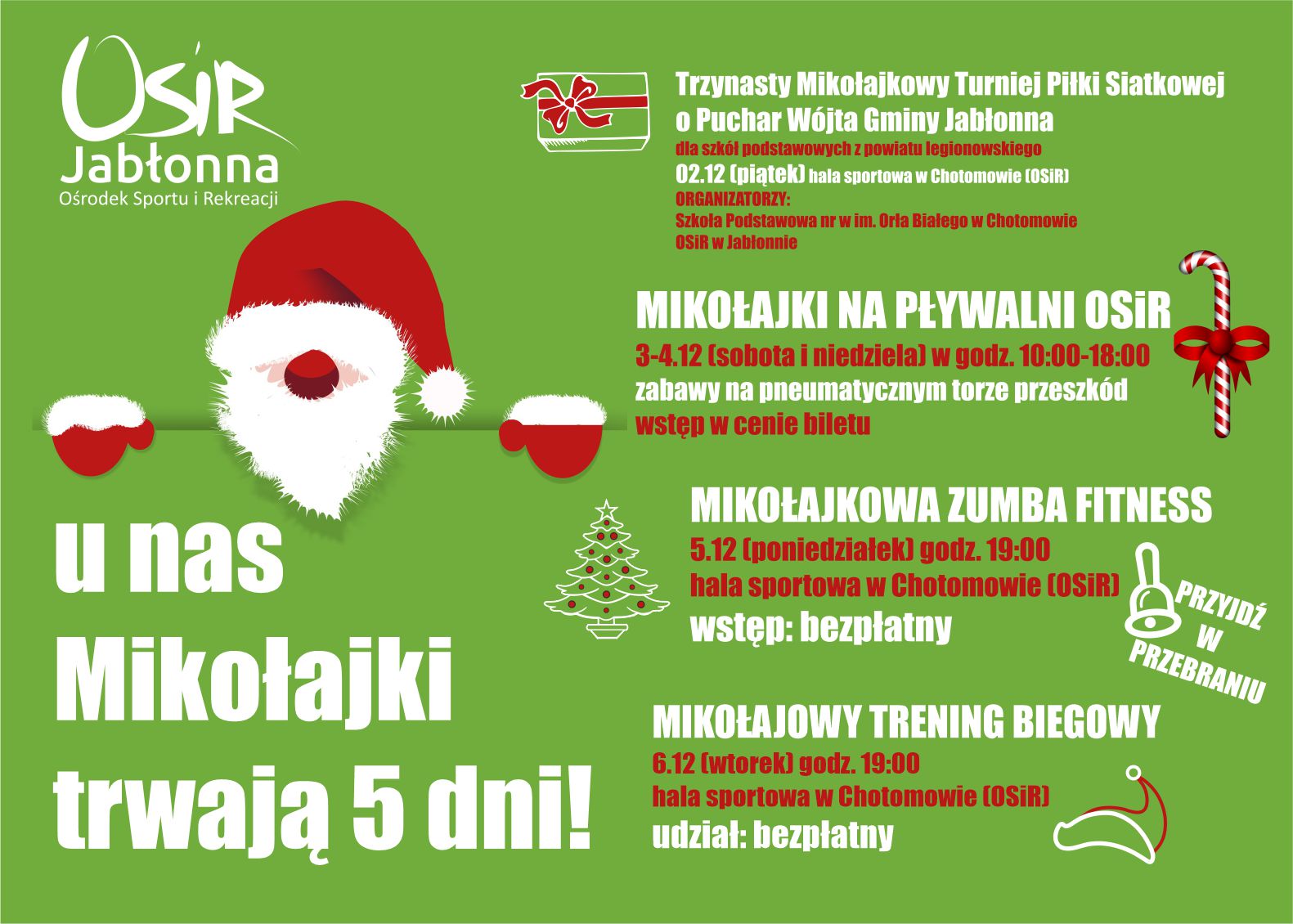 Plakat Mikołajki 2022 na sportowo