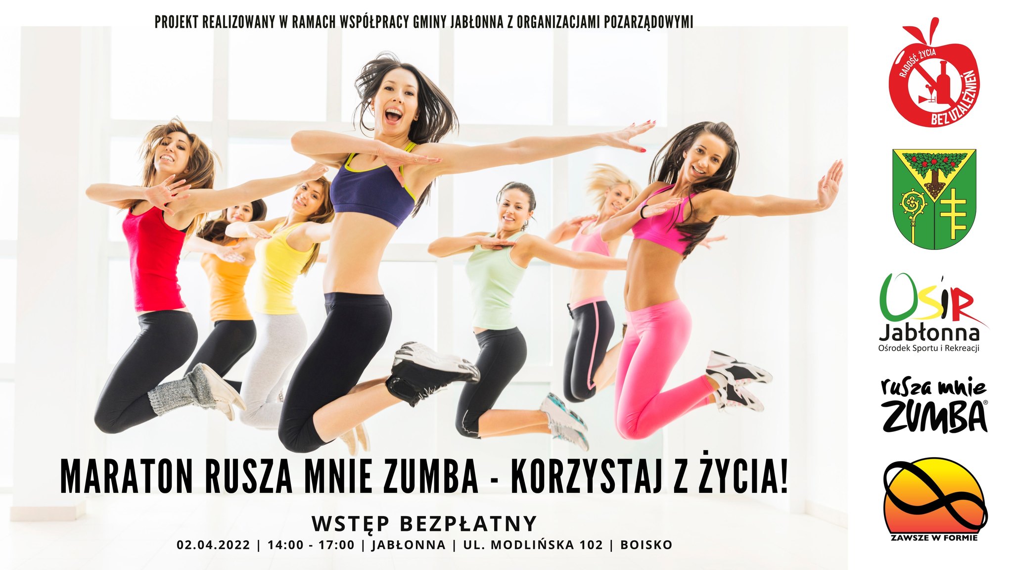 Plakat informacyjny - maraton Zumba Fitness
