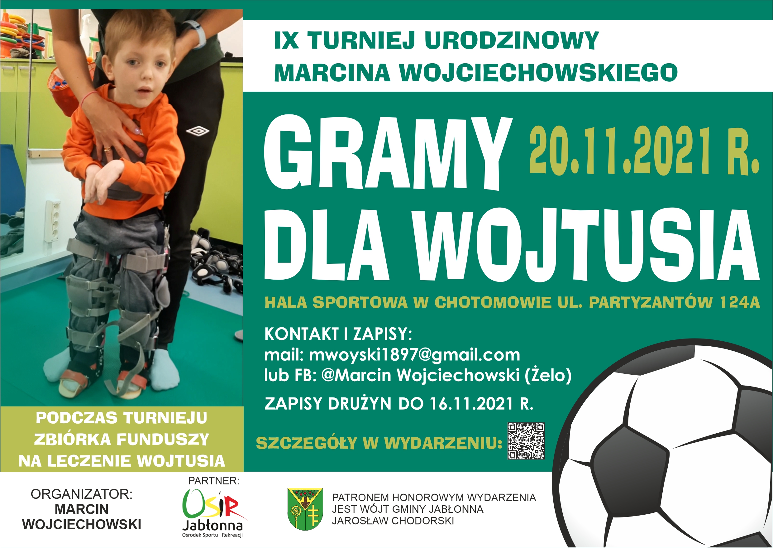 baner: IX Turniej urodzinowy Marcina Wojciechowskiego - Gramy dla Wojtusia