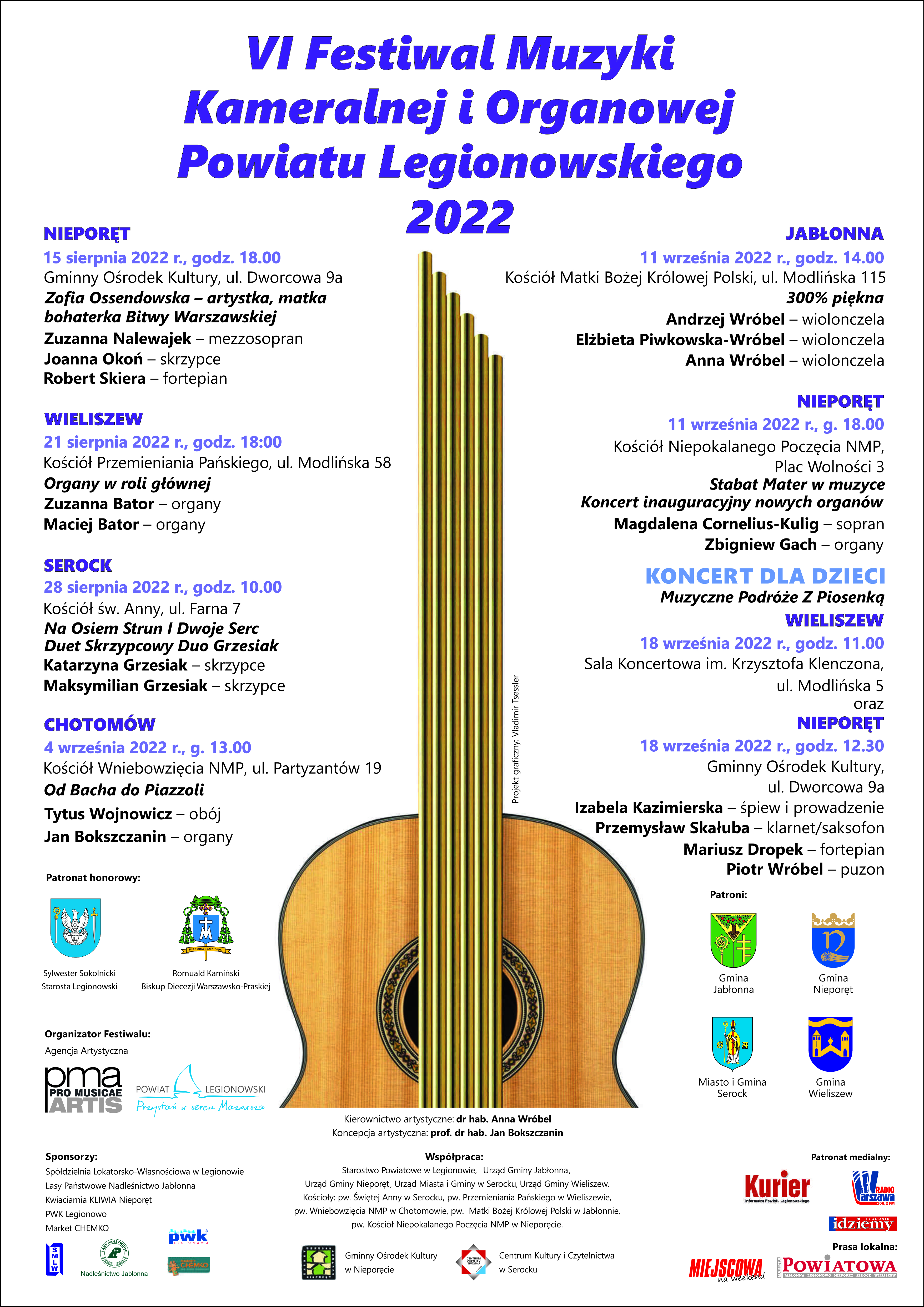 Plakat VI Festiwal Muzyki Kameralnej i Organowej Powiatu Legionowskiego