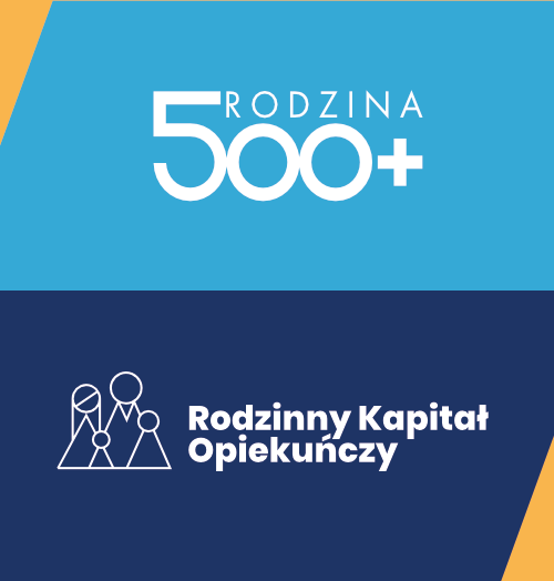 Grafika z logo programu 500+ oraz RKO